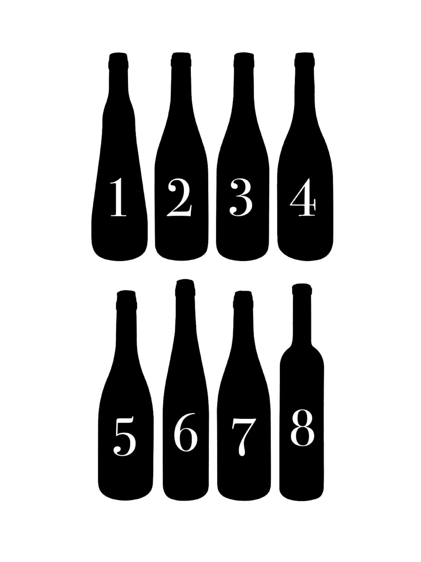 Set de 8 Blind Tasting Sleeve® - Numérotation de 1 à 8 - Blanc