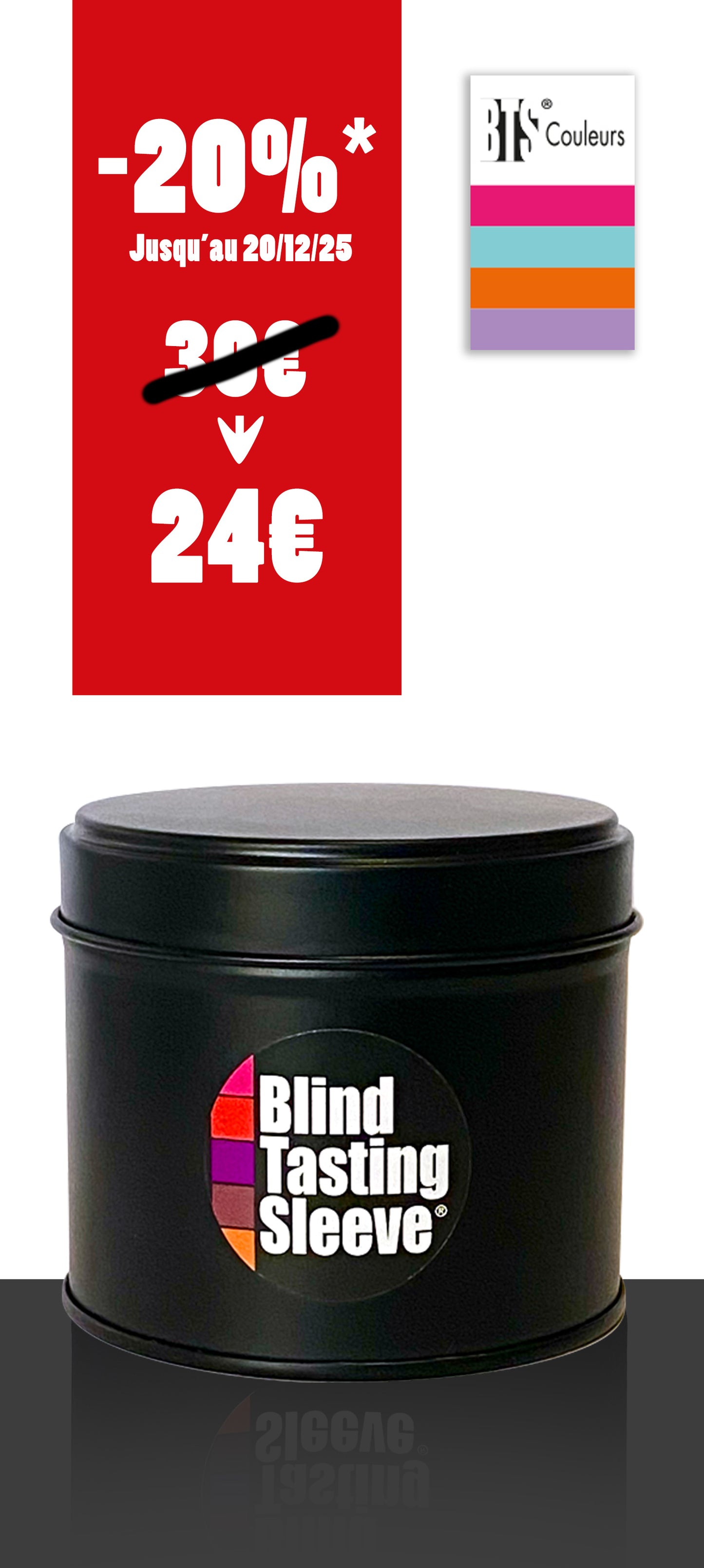Boîte métallique noire 4 Blind Tasting Sleeve® 75 CL - Frutti